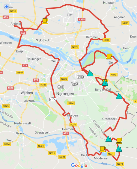 Route Tour de Herveld-Andelst 2018